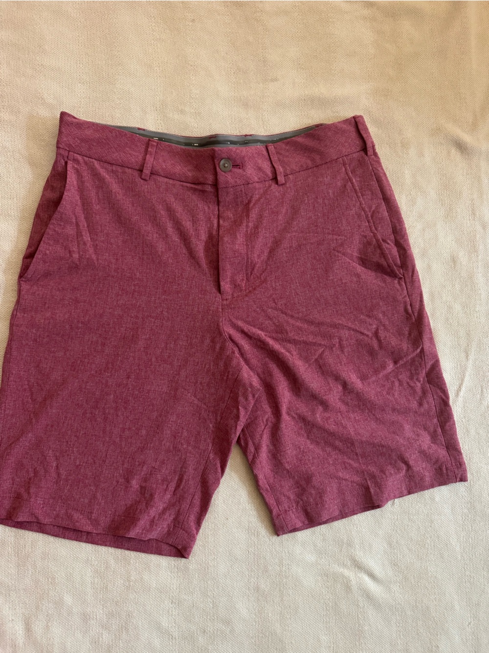 Walter Hagen Gray Dress Shorts with Subtle Pink Stitching